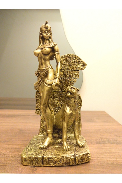 Antioch Art And Design Tasarım Mısır Kraliçesi Kleopatra Biblo 25 Cm Cleopatra Heykel Biblo Ev Dekor Hediyelik Eşya
