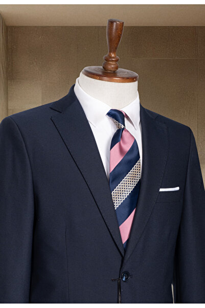 Sergio Menswear Lacivert İtalyan Stil Slim Fit Erkek Takım Elbise, Pantolon Ceket Takım