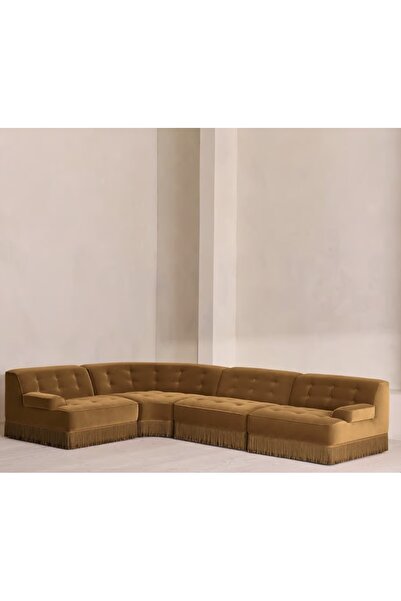 sofalab Elena Püsküllü Kadife Koltuk