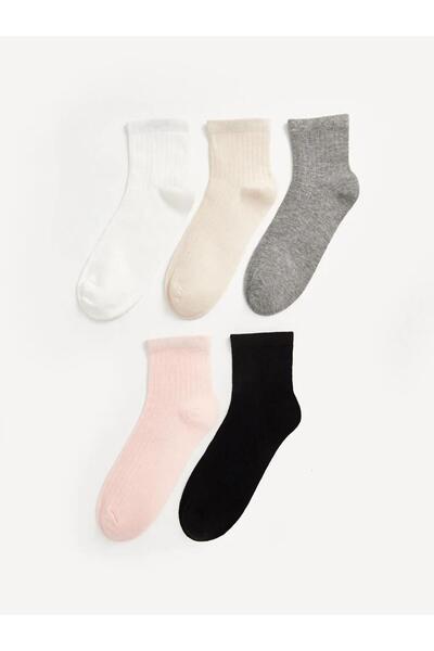 LC Waikiki Lcw Dream Ecru Women's Flat Socks 5 Pack