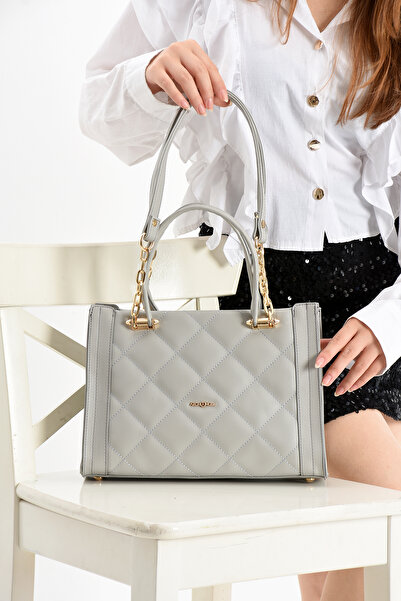 archangel Women's Hand and Shoulder Bag with Chain Detail, Multi-Sectioned, Patterned