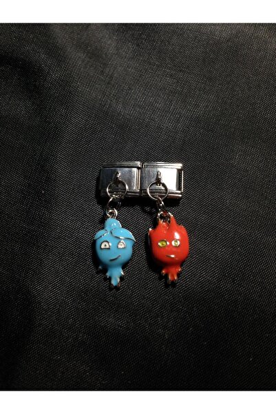 stainless steell ateş ve su sallantılı italyan bileklik charmı