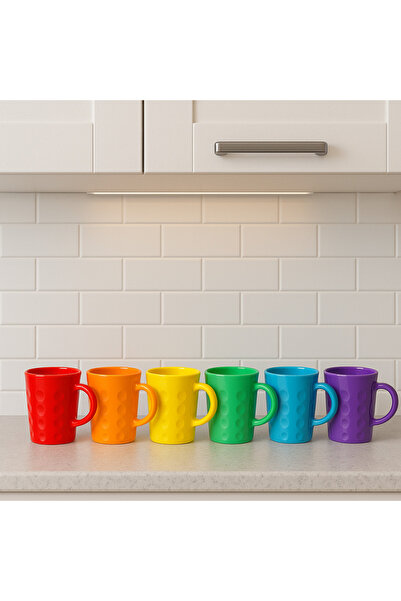 Metler Renkli Plastik Kulplu Bardak 12 Adet | Dayanıklı, Kırılmaz | Ev, Pikni...