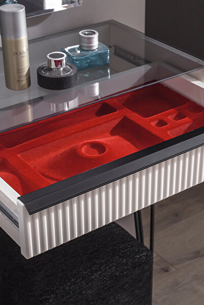 EDSY HOME Diamond Aynalı Puflu Şifonyer