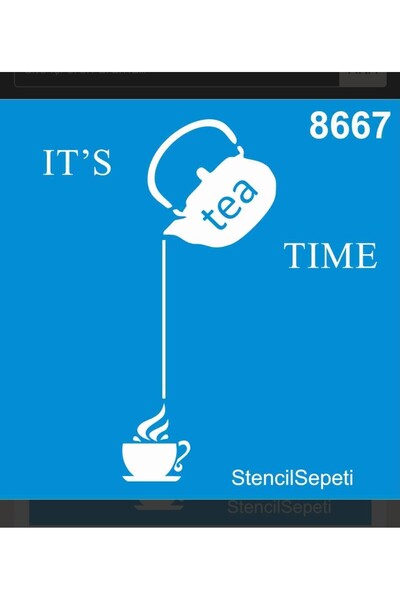 DERYA DESİNG ART Tea Time Stencil Template St8667 20x20 Cm