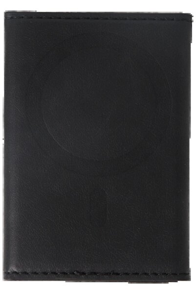CepteToptan Myt09 Tema Magsafe Leather Card Holder - Black