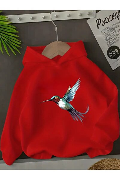 oneagılyazı Суитшърт с качулка и принт на птици
