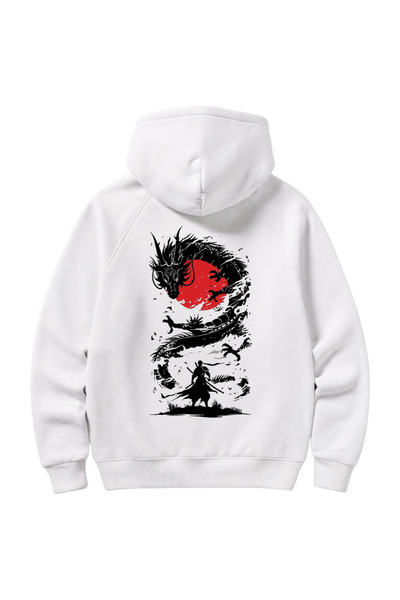 VANTINA سويت شيرت بقلنسوة مطبوع عليه Ejder Samurai