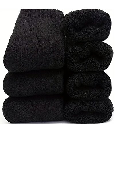 Generic جوارب شتوية رجالية من S&A، عبوة من 3 قطع - مزيج من الصوف والقطن، جوارب سميكة ودافئة متوسطة الطول (متعددة الألوان)