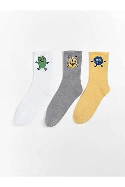 LC Waikiki Печатни момчешки чорапи, 3-пакет (W5)