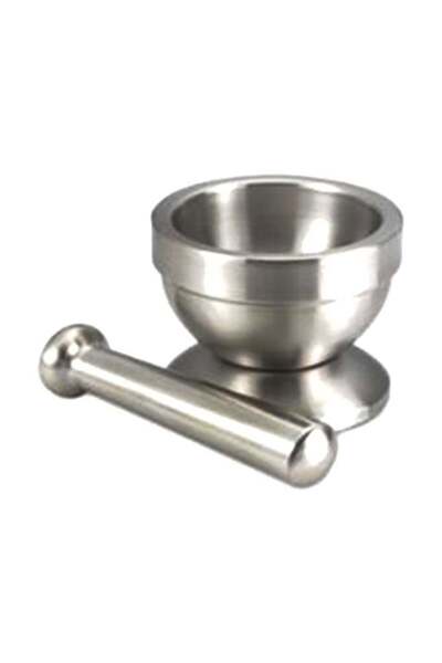 stainles steel BC Classics Stainless Steel Mortar And Pestle Silver 3.94x3.15inch
