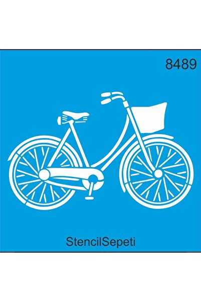 DERYA DESİNG ART Bicycle Pattern Stencil Template St8489 20x20 Cm