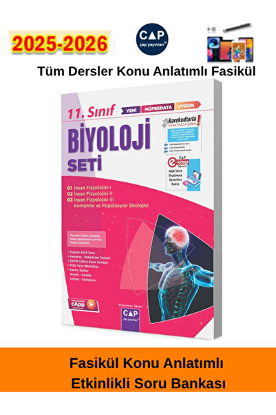 Çap Yayınları 2025-2026 Müfredat 11.Sınıf Biyoloji Konu Anlatımlı Öğreten Fas...