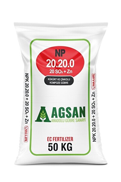 AGSAN Süper 20-20-0 + 20 SO3 + Zn Kükürt ve Çinko İçerikli Kompoze Taban Gübr...