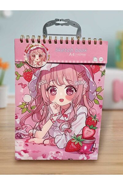 izmir yazici servis Anime Kapaklı Eskiz Defteri A4 Boy 120 Gr. 45 Yaprak Askı...