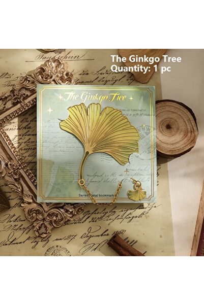 MODA فاصل كتب معدني بتصميم أوراق الشجر الكلاسيكي