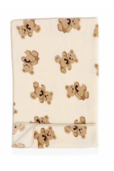 Bebitof 95076 Bear Patterned Wellsoft Baby Blanket