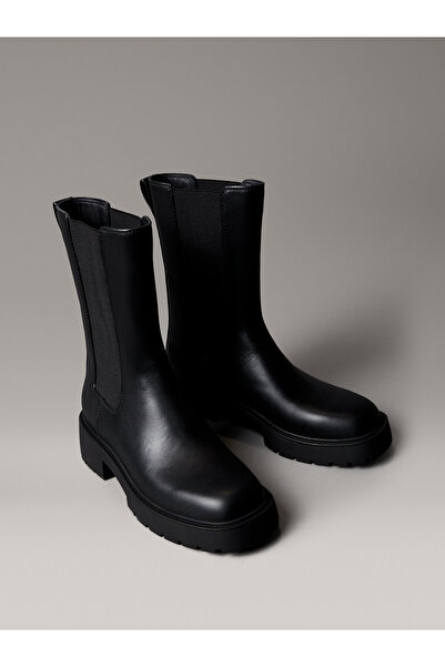 Calvin Klein Leather Tall Chunky Chelsea Boots