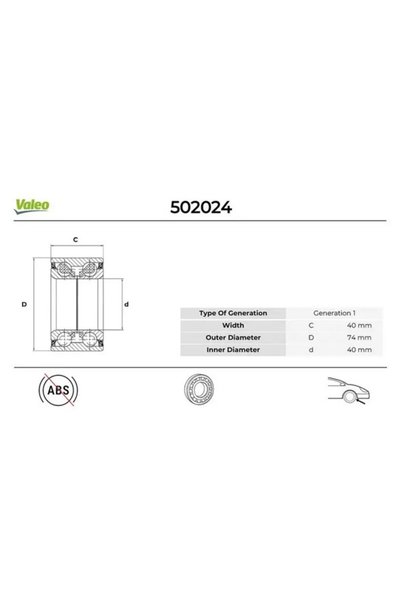 VALEO 502024 On Aks Bilyasi 1J0498625 1J0498625A Uyumlu