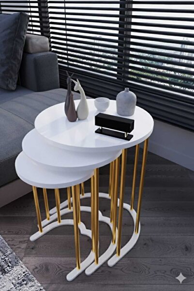 Nokta Sehpa Home 3lü yuvarlak zigon c sehpa