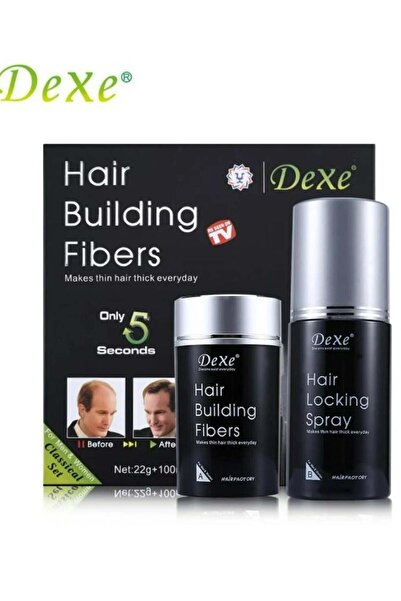 Dexe Hair Building Fibers + Locking Spray Dark Brown (22g+100ml)