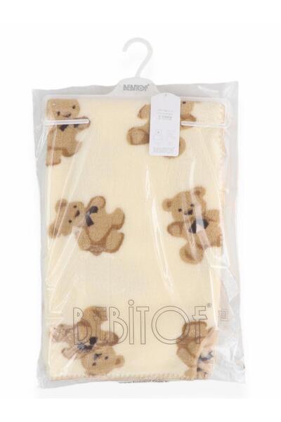 Bebitof 95076 Bear Patterned Wellsoft Baby Blanket