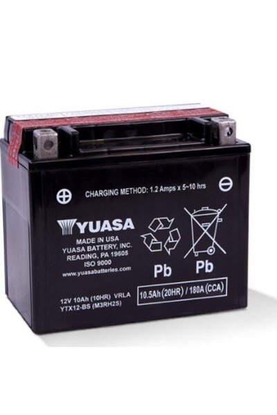Yuasa YU-YTX12-BS 12V 10 AH Motosiklet Aküsü Japon Teknolojisi