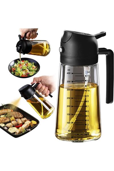 Mosh 16oz Olive Oil Dispenser Bottle for Kitchen - 2 in 1 Oil Dispenser and Oil Sprayer for Co