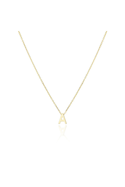 Medusa Gift 925 Ayar Gümüş Zincirli 14 Ayar Altın Kaplama Baş Harf Kolye Gold