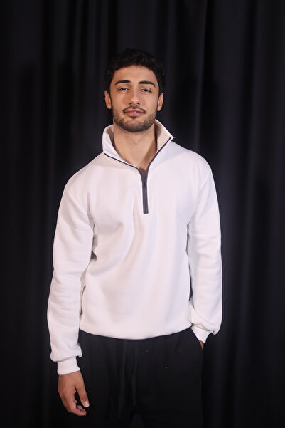 merinsmoda MERİNS BASIC YARIM FERMUARLI YAKA SWEATSHIRT