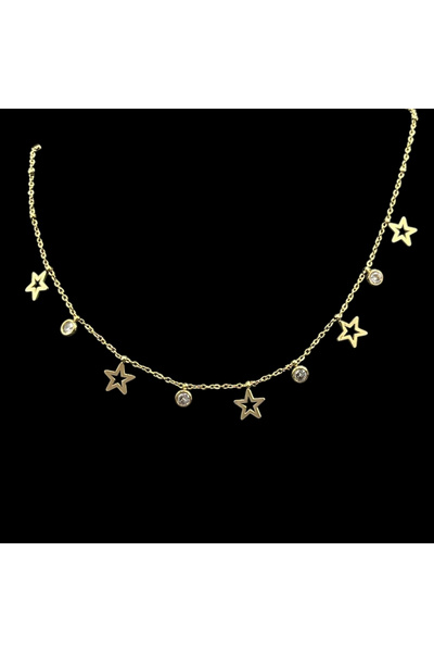 ElectraStore Colier Strălucitor Cu Pandantive Steluțe - C4083