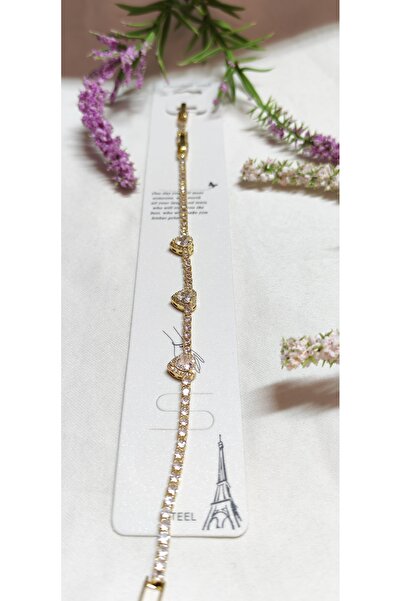 laniva bags Luxury Heart Stone Stainless Steel Bracelet Gold