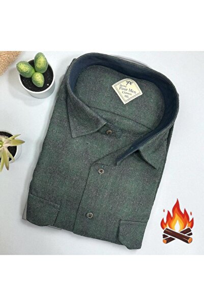 EREN STYLE Classic 100% Cotton Long Sleeve Anti-Sweat Winter Flannel Fabric D...