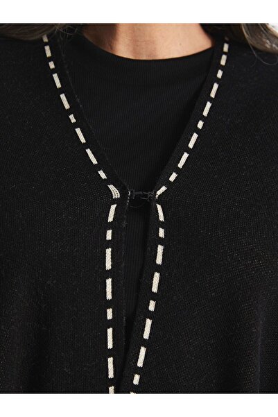 LC Waikiki LCW Grace Kadın Şal Yaka Düz Triko Panço