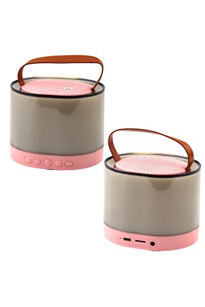 SokShop Lean Toys K52 Wireless Karaoke Speaker, Bluetooth, RGB, Pink, 11.5x10x9.5 cm, Microphone 14x3.5 cm