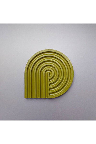 Dasya Design Beton Bardak Altlığı Tekli - Yağ Yeşili Rengi - Handmade