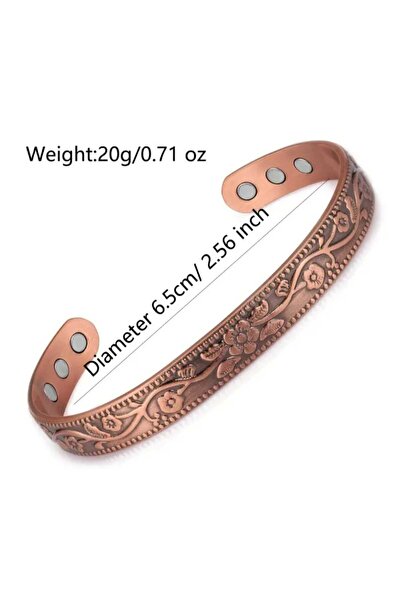 beyna aksesuar Copper Flower Pattern Bracelet and Ring Set
