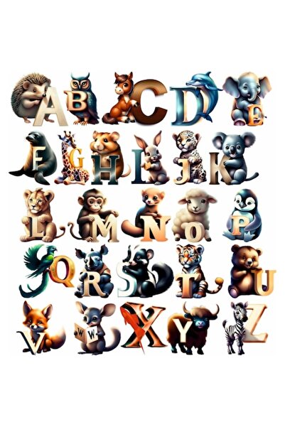 OEM Stickere Decorative Perete Alfabetul cu Animale – Autocolant Textil Premi...