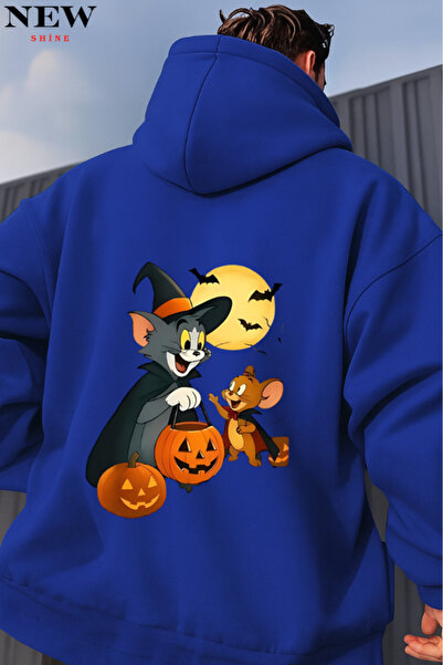 New Shine سويت شيرت بقلنسوة مطبوع عليه توم وجيري