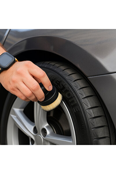 AYACO فرشاة تلميع الإطارات البلاستيكية السوداء - فرشاة تلميع الإطارات والعجلات