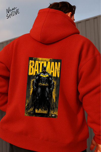 New Shine Batman Printed Hooded Sweatshirt