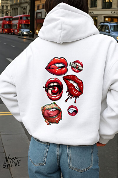 New Shine Buze cu imprimeu cu glugă Swea tricou