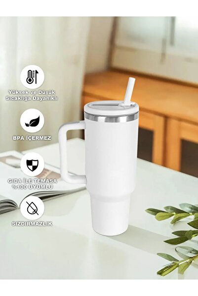 Stanley Pipetli Termos Sızdırmaz Kapak 2 Adet Krem ve Beyaz 1.18 LT Termoslar ile Uyumlu