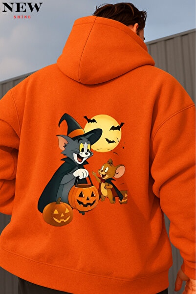 New Shine سويت شيرت بقلنسوة مطبوع عليه توم وجيري