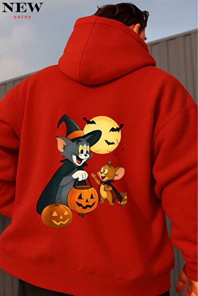 New Shine سويت شيرت بقلنسوة مطبوع عليه توم وجيري