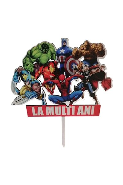 OEM Avengers Cake Topper – Marvel Superheroes made of wood/MDF with UV Color Print, Durable and Reusable