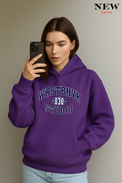 New Shine Wrstbhvr Studio Світшот з капюшоном з принтом