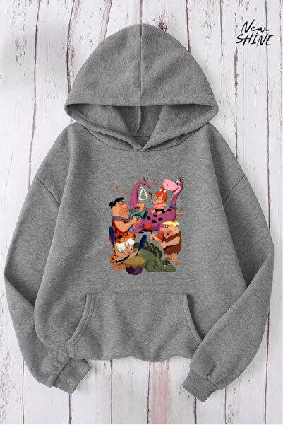 New Shine Φούτερ με χαρακτήρες κινουμένων σχεδίων με τύπωμα με κουκούλα