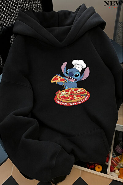 New Shine سويت شيرت بقلنسوة مطبوع عليه غرزة