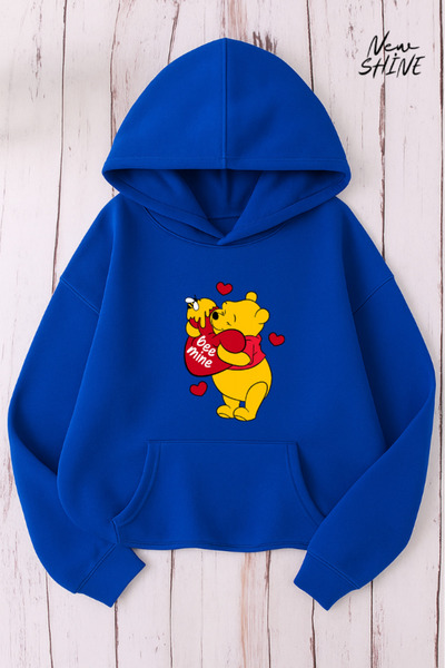 New Shine سترة بقلنسوة مطبوعة عليها دببة لطيفة